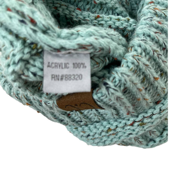 CC Beanie Flecked Tail Messy Bun Beanie Hat - Picture 7 of 7